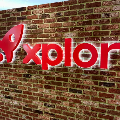 Halo Illuminated 3D Letters with RAL Coloured Red Metal